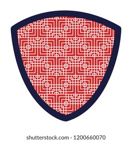 shield with squares pattern