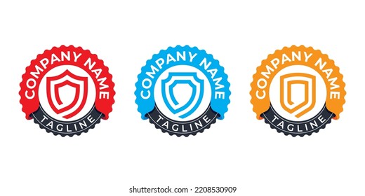 Símbolo del símbolo del símbolo del concepto del logotipo del sello del escudo Diseño del elemento. Seguridad, Seguridad, Defensa, Logotipo de Guardia. Plantilla de ilustración de vector