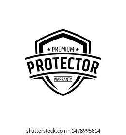 shield stamp logo.flat emblem style.protection vector template.modern design