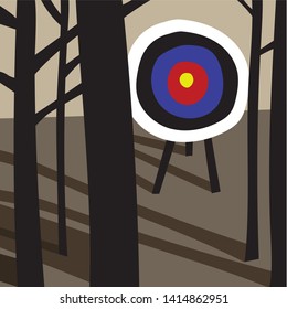 A Shield Standing Among Trees