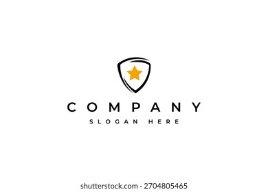 Inspiración de Plantilla de Vector de diseño de logotipo de insignia de emblema de estrella de escudo