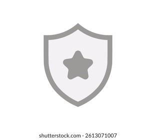 Shield star icon. Shield star badge. Shield with star symbolizing security vector design and illustration.
