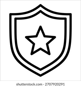 Shield Star Icon Element For Design