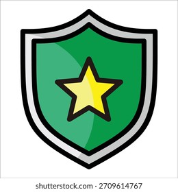 Shield Star Icon Element For Design