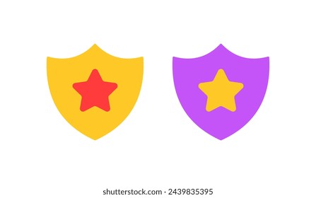 Schildstern- oder Schutzschild-Symbol - Lieblings-, Sicherheits-, Schutz-, Datenschutz-, Zertifikat-Icons	

