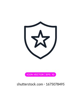 Shield and Star icon vector design