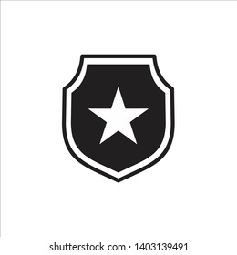 Shield Star Icon Vector Illustration