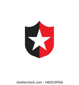 Shield Star Icon Vector Illustration