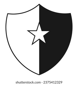 Diseño de símbolos de la ilustración del vector de icono Escudo y estrella