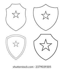 Shield and Star icon vector illustration symbol design