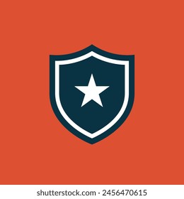 Shield star icon. Vector illustration