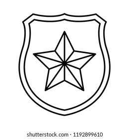 shield with star isolated icons