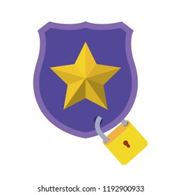shield with star isolated icons