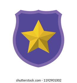 shield with star isolated icons