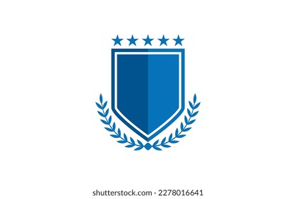 shield with star and laurels logo template