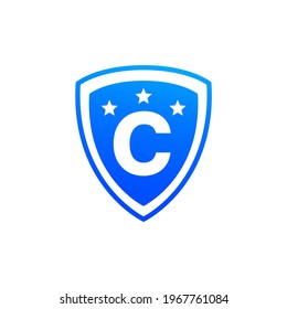 shield star letter C design. 