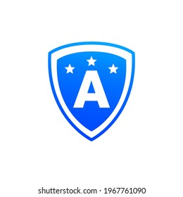 shield star letter A design. 