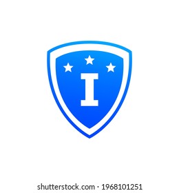 shield star letter I design