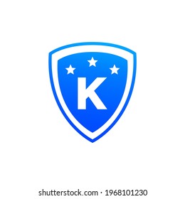 shield star letter K design