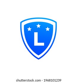 shield star letter L design