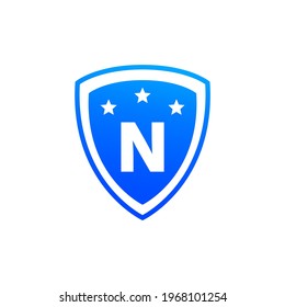 shield star letter N design