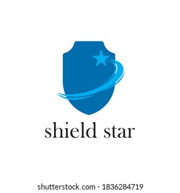 shield star logo design template vector icon
