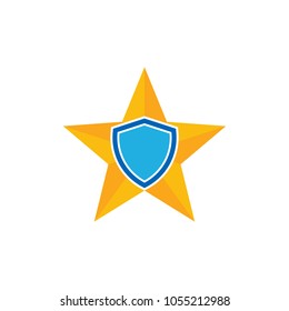 Shield Star Logo Icon Design