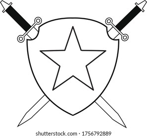 shield and star logo template for business. Editable vector format