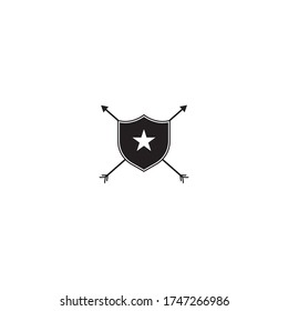 Shield star logo template vector icon