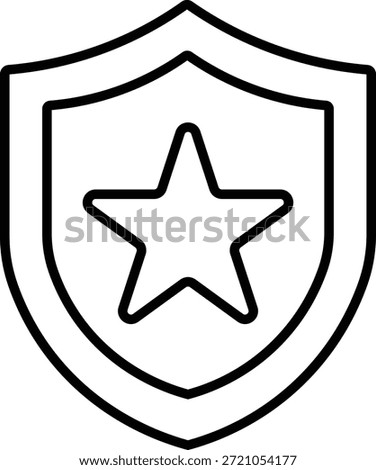 Shield Star Outline Icon Trust Quality