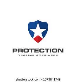 shield star protection logo icon vector template