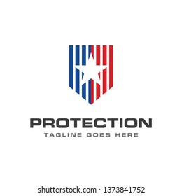 shield star protection logo icon vector template