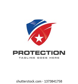 shield star protection logo icon vector template