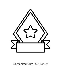 shield star quality badge ribbon outline empty vector illustration eps 10