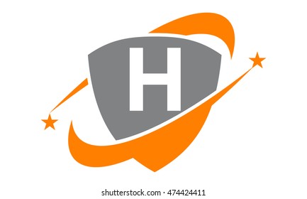 Shield Star Swoosh Initial H