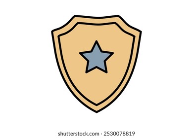 shield with star symbolizing security or excellence in protection icon