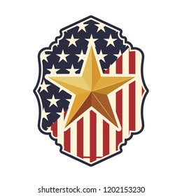 shield with star united states flag icon