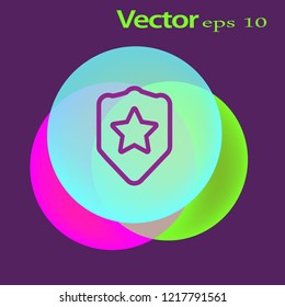 shield and star vector icon