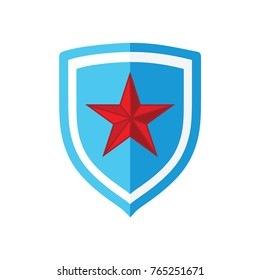 shield and star vector icon