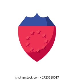 Blindaje con estrellas diseño de icono de estilo plano, etiqueta de producto banner y tema de protección Ilustración vectorial