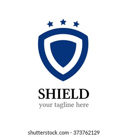 Shield and stars logo template. Shield icon. Abstract shield and stars. Business logo template. Vector