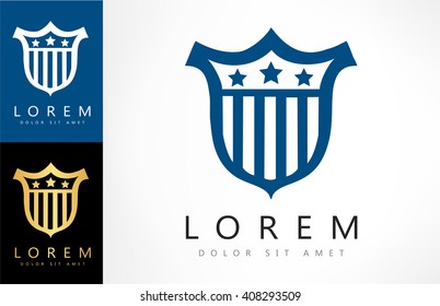 shield with the stars logo. vector illustration.