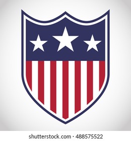 Shield with stars and stripes