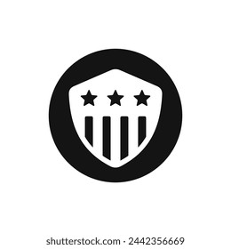 Shield with stars and stripes vector icon