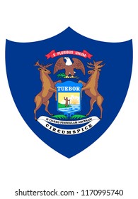 Shield State Flag of Michigan