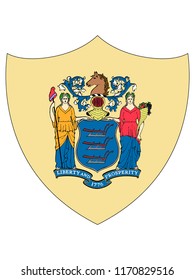 Shield State Flag Of New Jersey