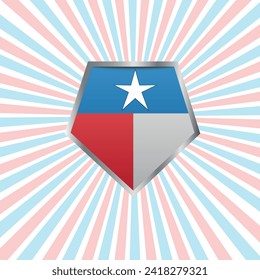 escudo con la bandera del estado de Texas aislado en un fondo blanco