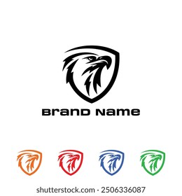 shield strong eagle vector logo design template	