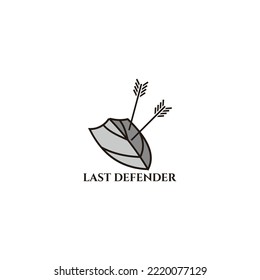 shield and stuck arrows war symbol vector 