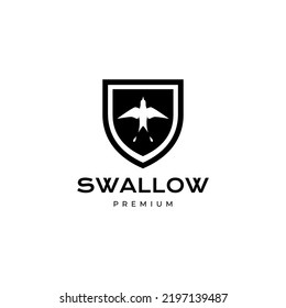 shield with swallow logo design